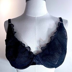 LOUNGE Sz 34G Unpadded Underwire Black Lace Bra Full Coverage NEW WITH TAG